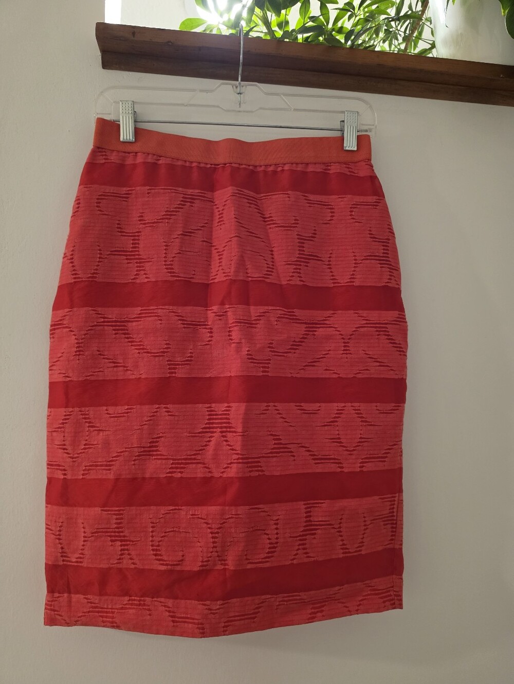 Ann Taylor Coral Textured Pencil Skirt